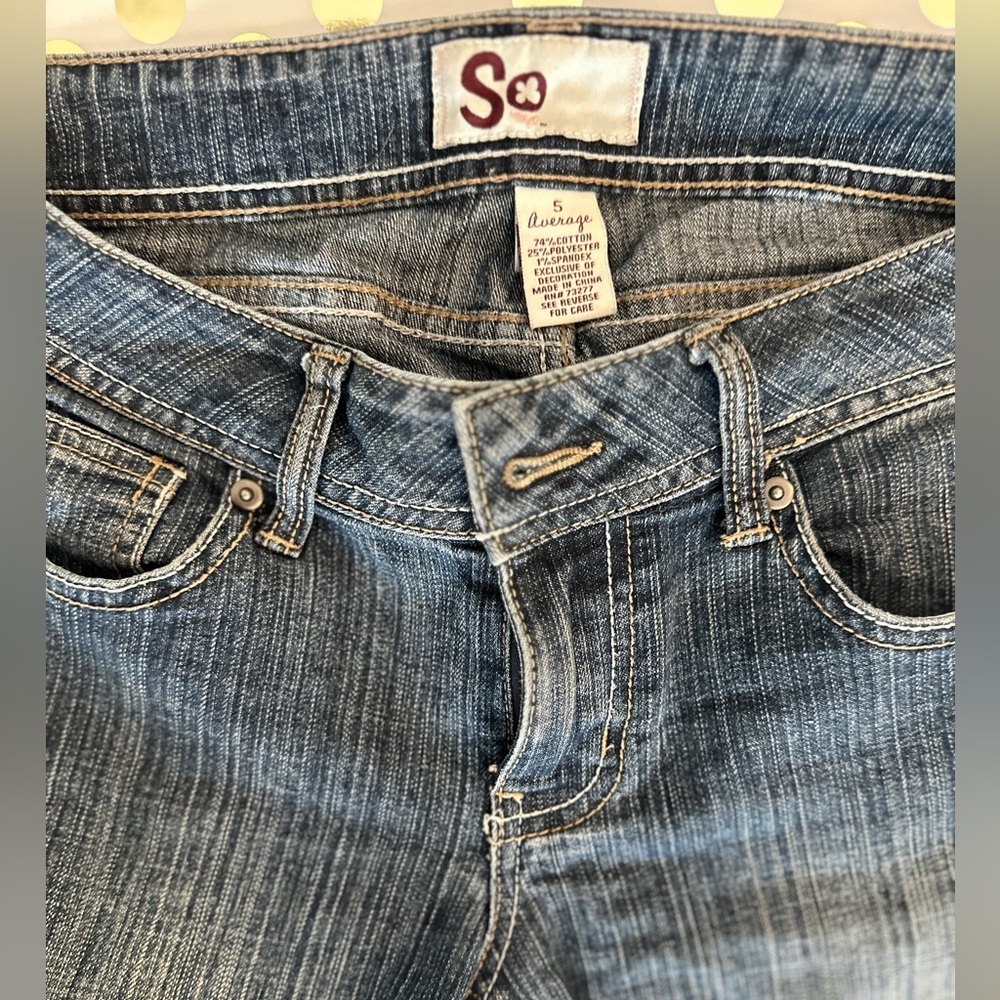 SO Blue Skinny Jeans with Stretch and Faded Wash - Picture 2 of 2